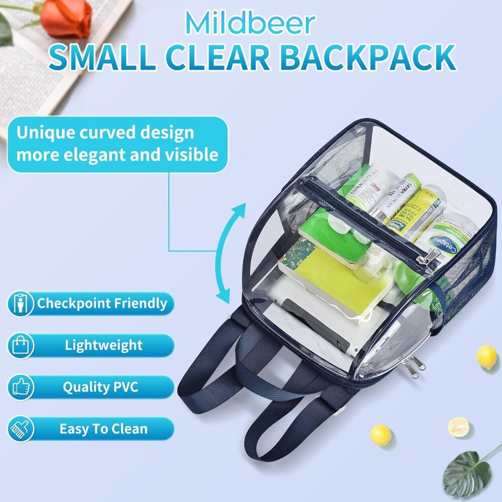 Small Clear Backpack, Stadium Approved 12x12x6 Cl… - image 3